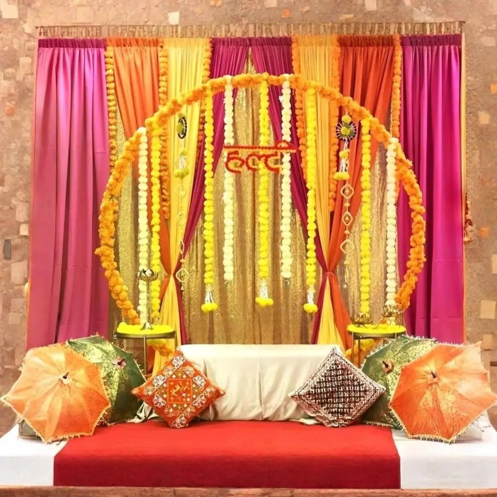 Marigold Magic Haldi Setup Decor