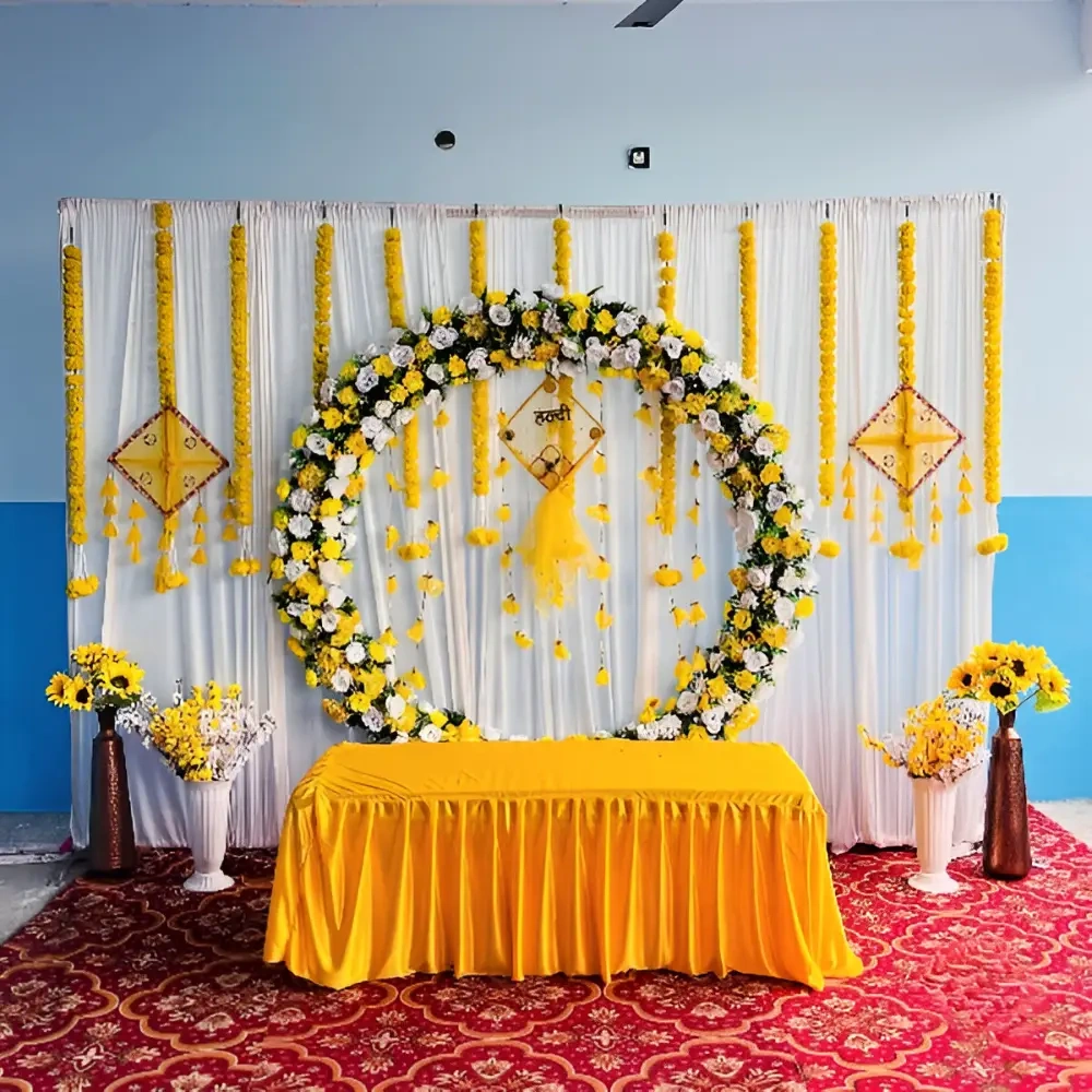 Floral Frenzy Haldi Decorations