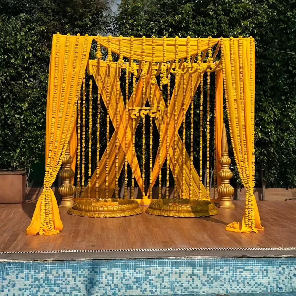 Yellow Vibes Only Haldi Setup Decor