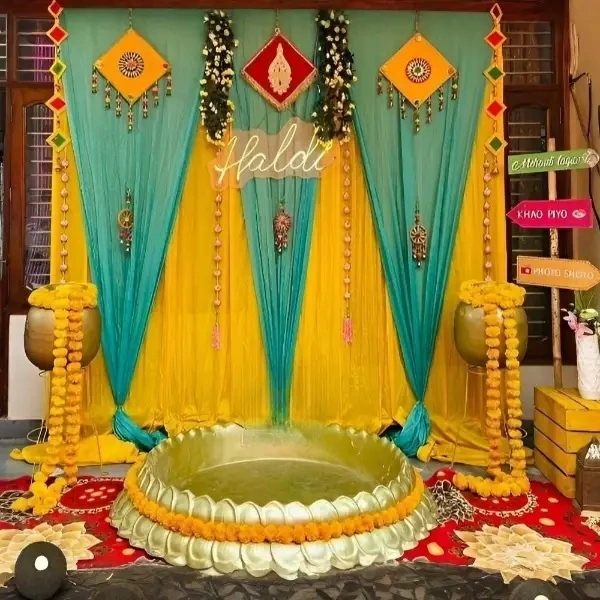 Haldi Ceremony Outdoor Setup Decor