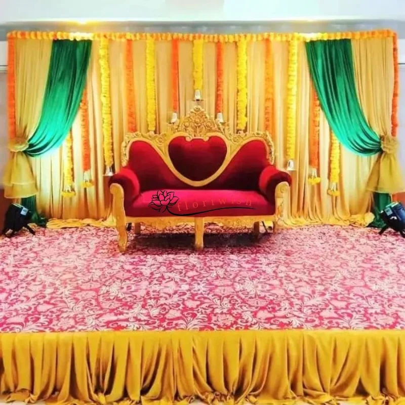 Haldi Stage Decoration with Flowers Set 