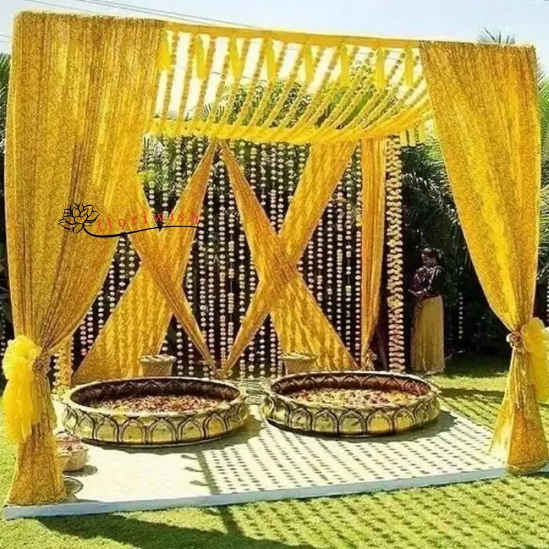Flower Backdrop Decoration for Haldi Set 