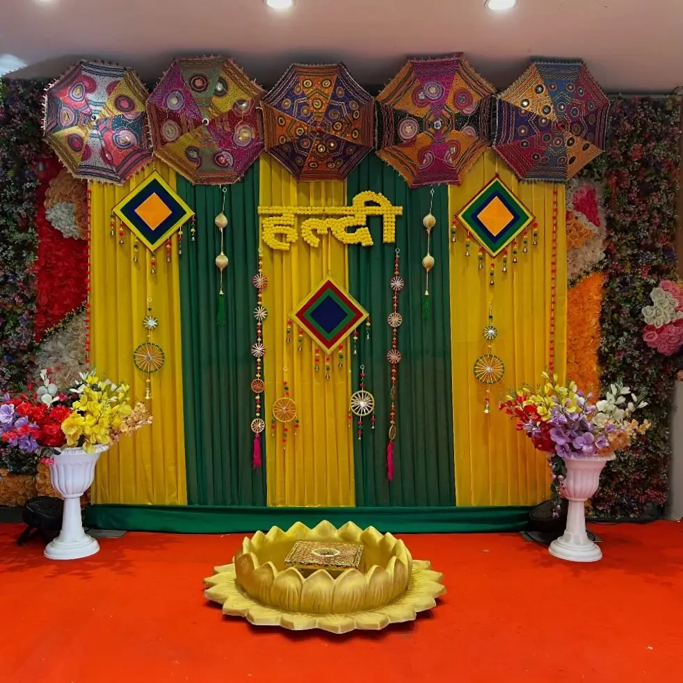 Umbrella Haldi Setup Decor