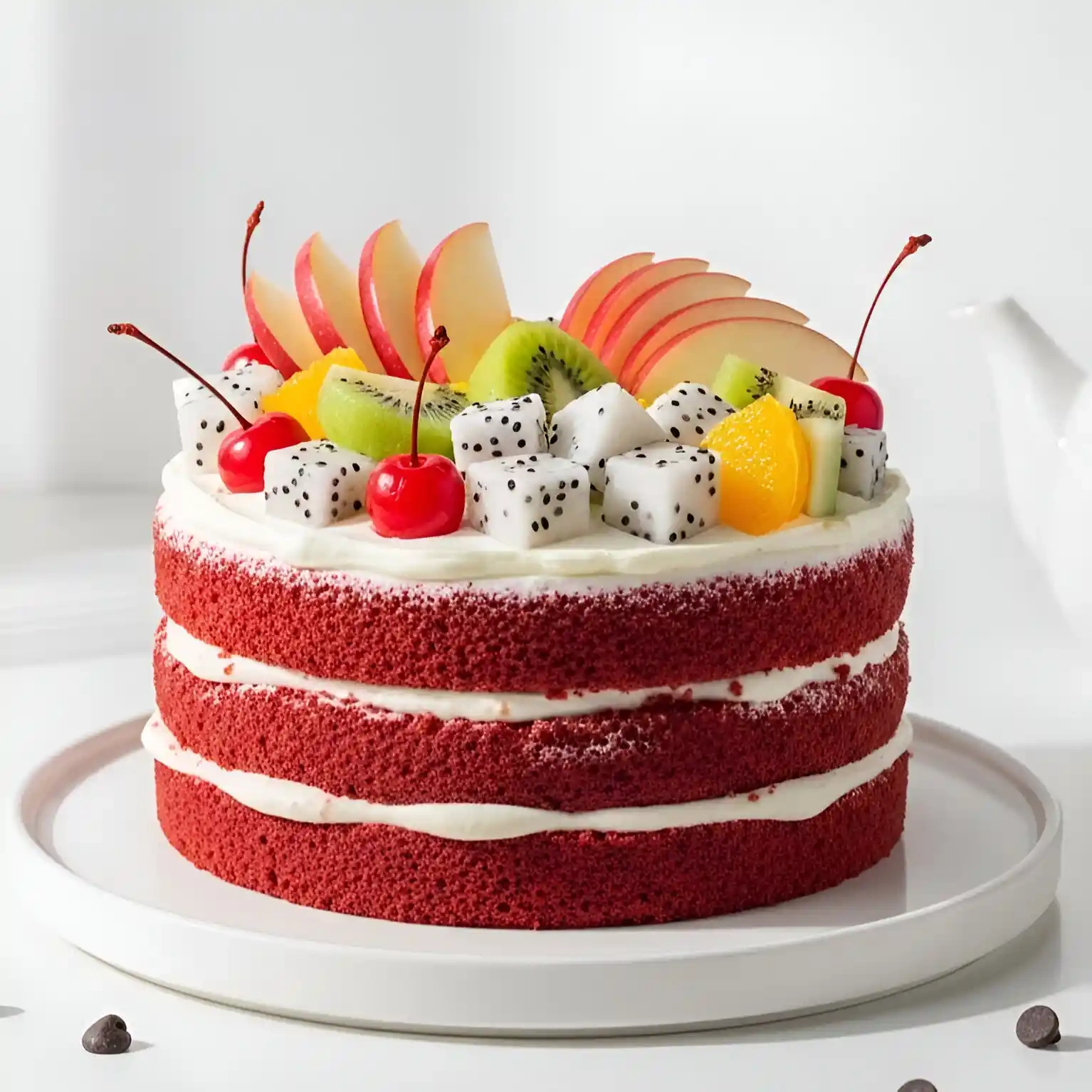 Red Velvet Fruit Cake for Birthday Fresh