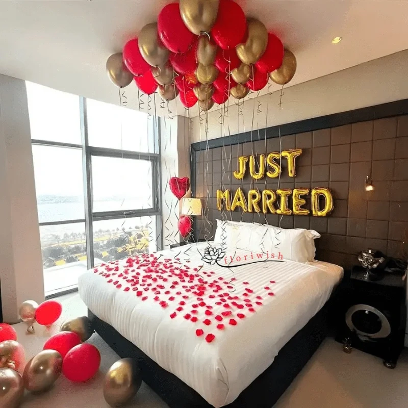 Just Married Floral Balloon Decor Set 