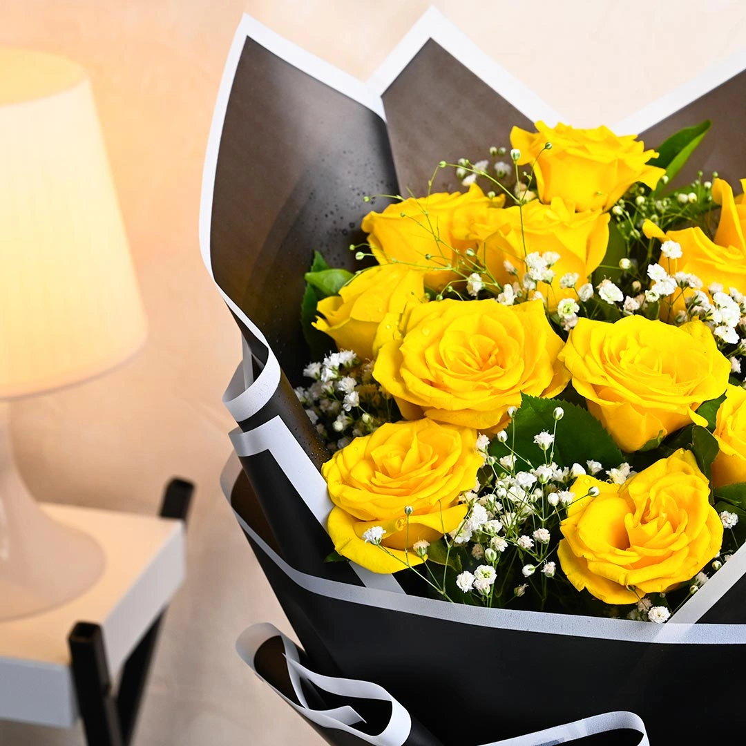 mesmerizingyellowrosesinblackpaperc 1