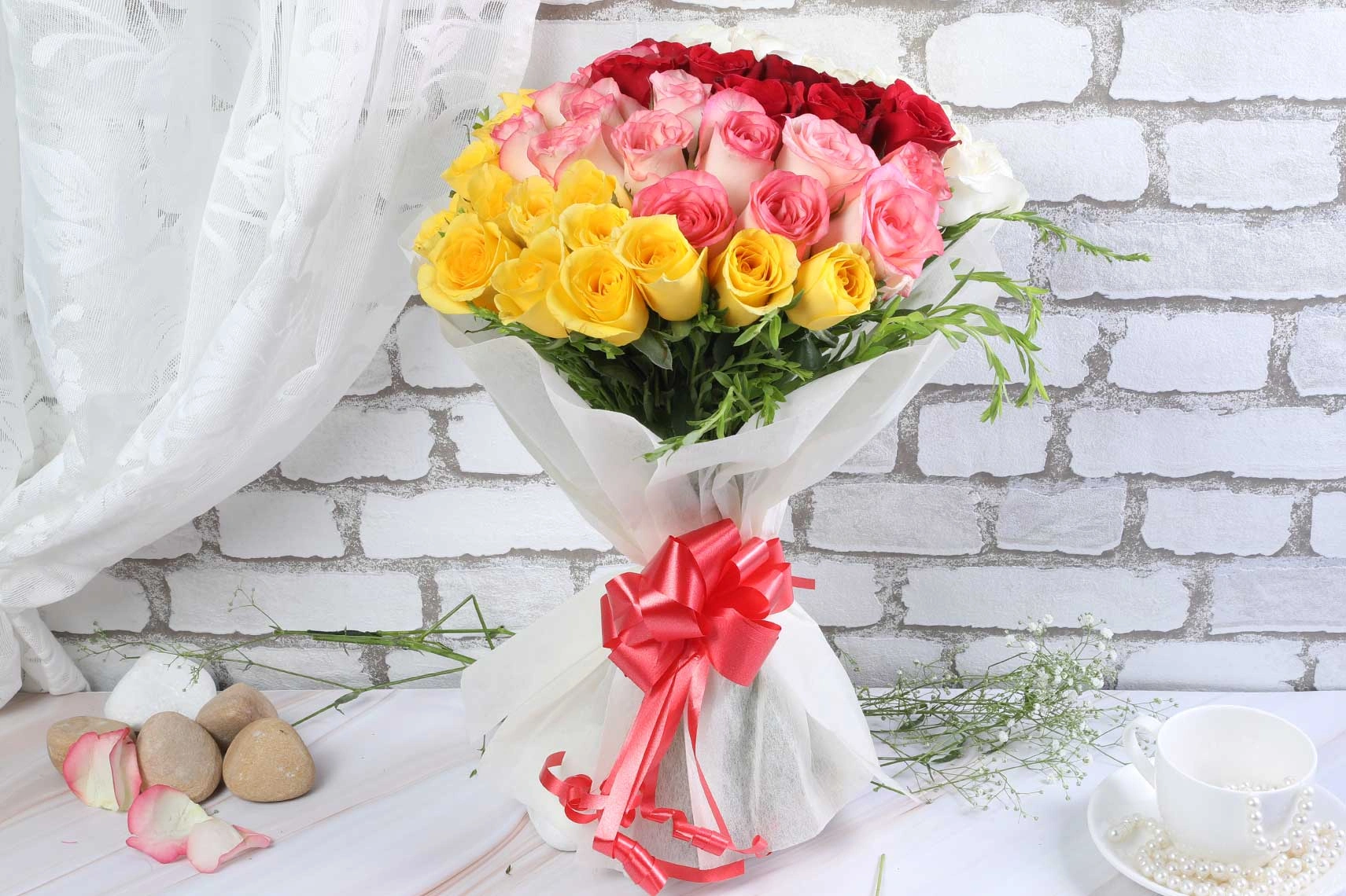 Colorful Mix Flowers rose bouquet 