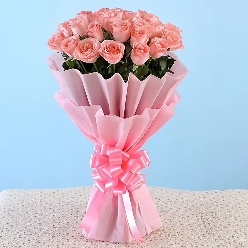 graceful25pinkrosesbouquet1