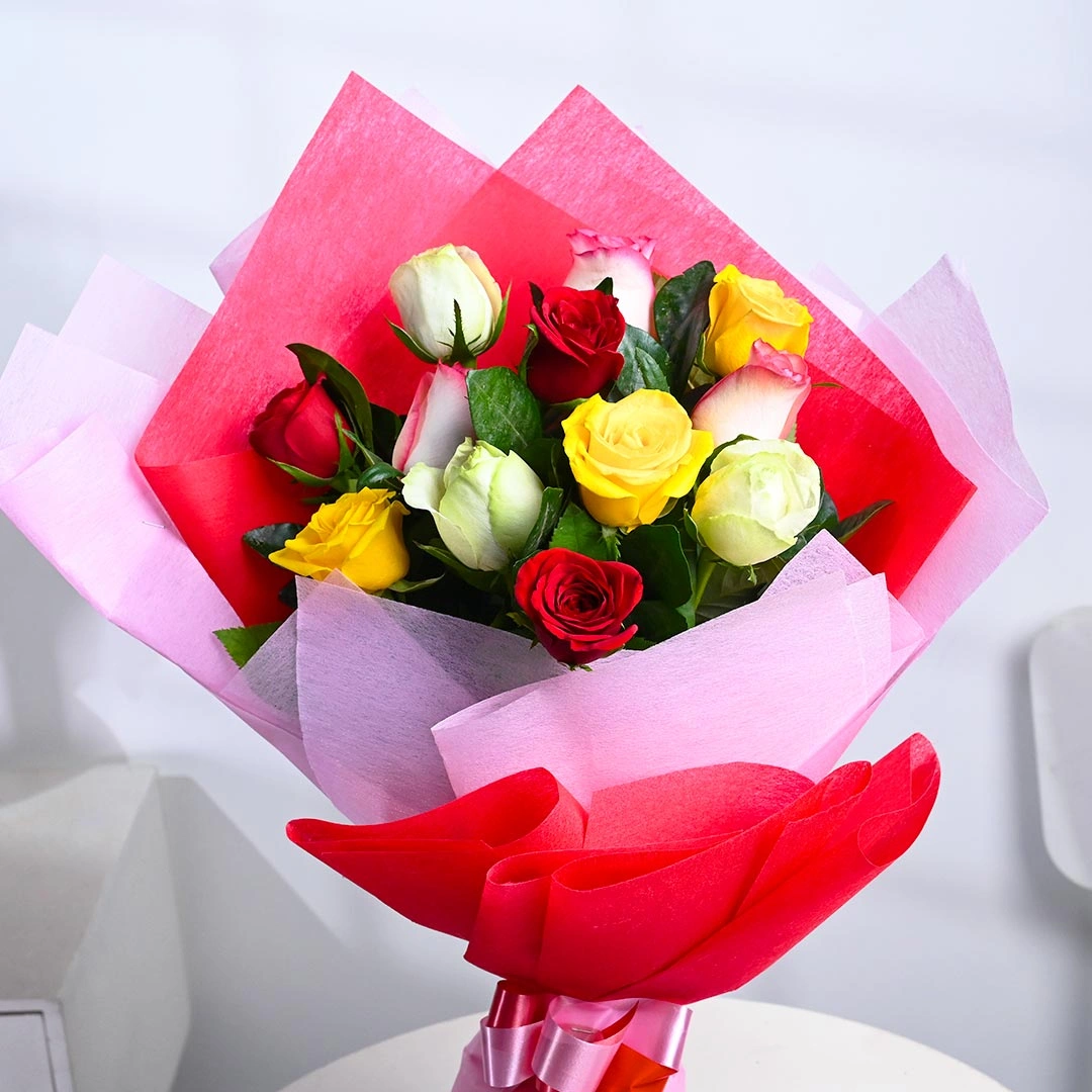 mixrosesgardenwrappedinpinkb 1