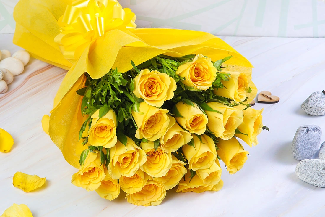 Friendship yellow rose Flowers  bouquet 