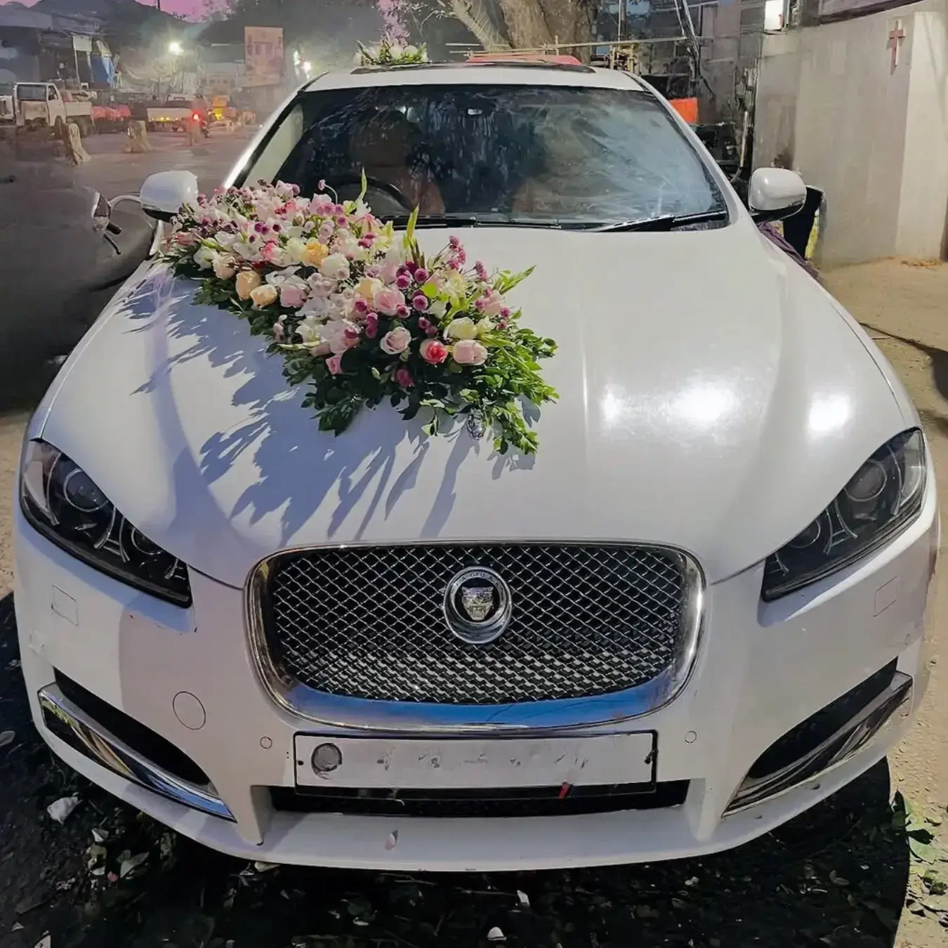 Personalized Wedding Car Floral Decor