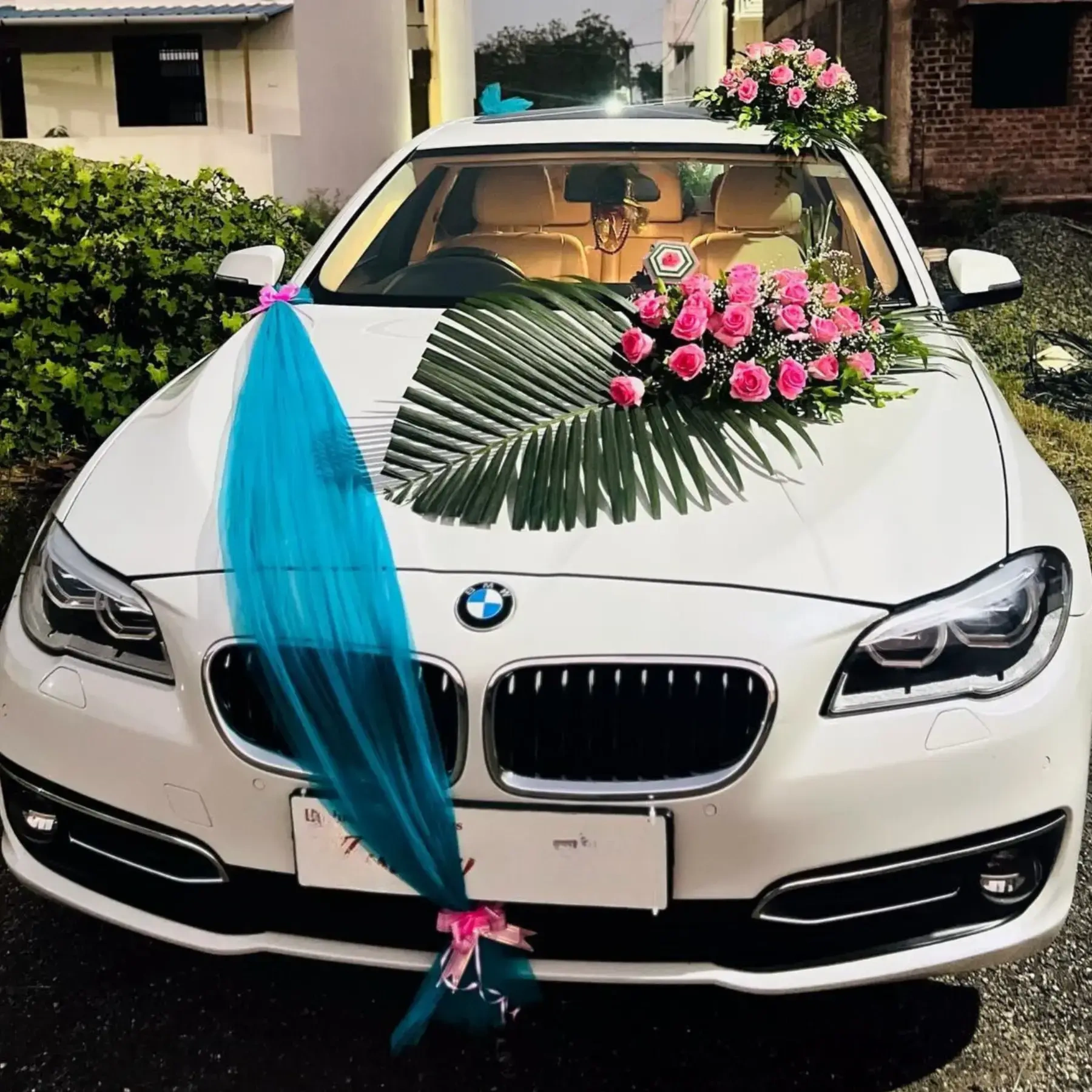 Elegant BMW Wedding Car Decor