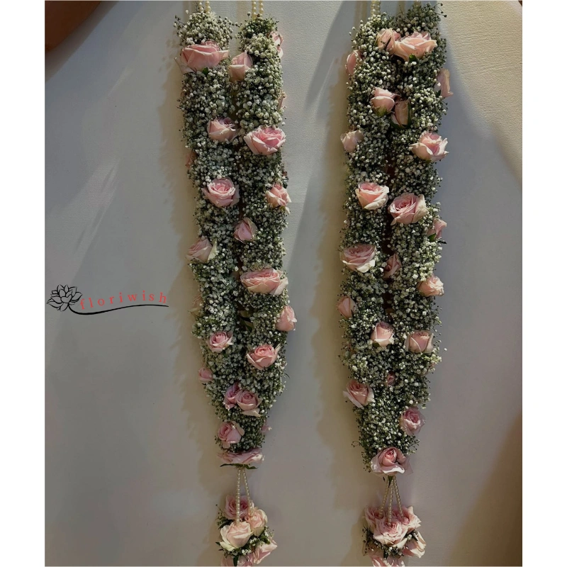 Pink Rose Baby Breath