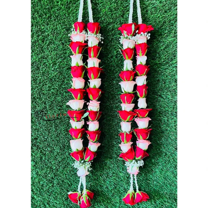 Red And Light Pink Rose Garland