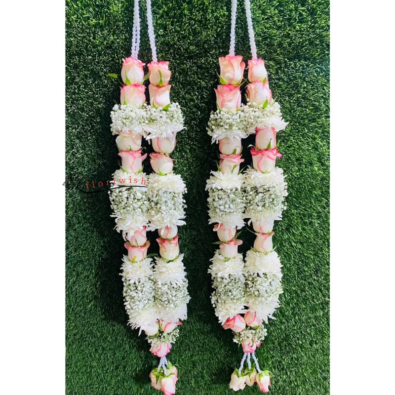 Pink Rose Baby Breath Garlands