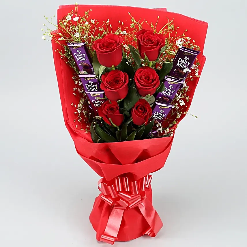 redrosesbouquetwithdairymilkchocolates3 1