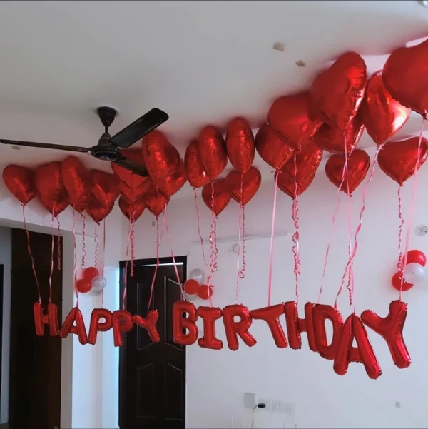 Romantic Heart shape Birthday celebration decoration for her Set