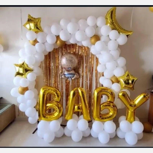 Balloon Decoration Cloudy white design for a Baby Shower 