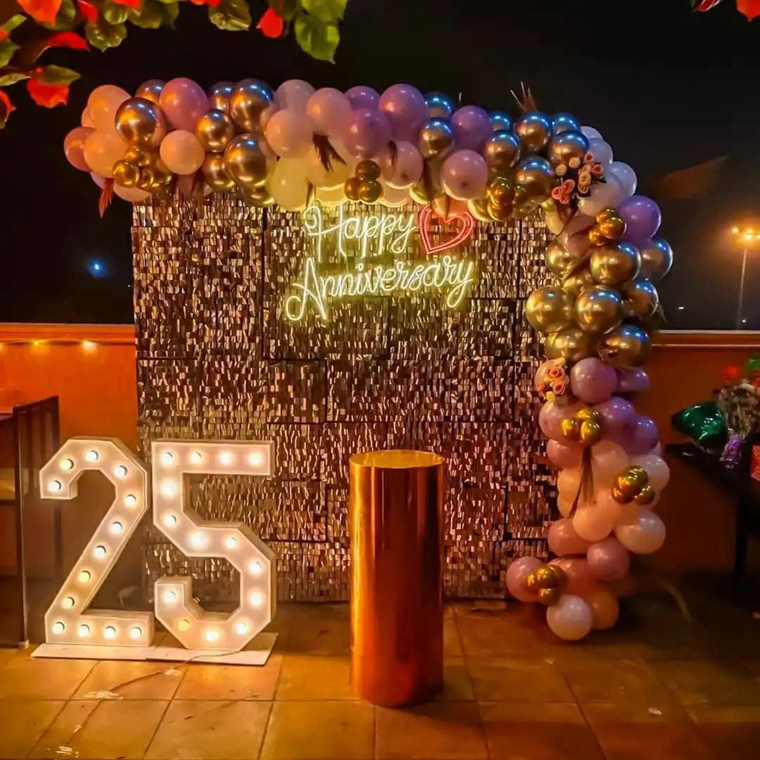 Happy Anniversary Themed Sequin Decor Set 