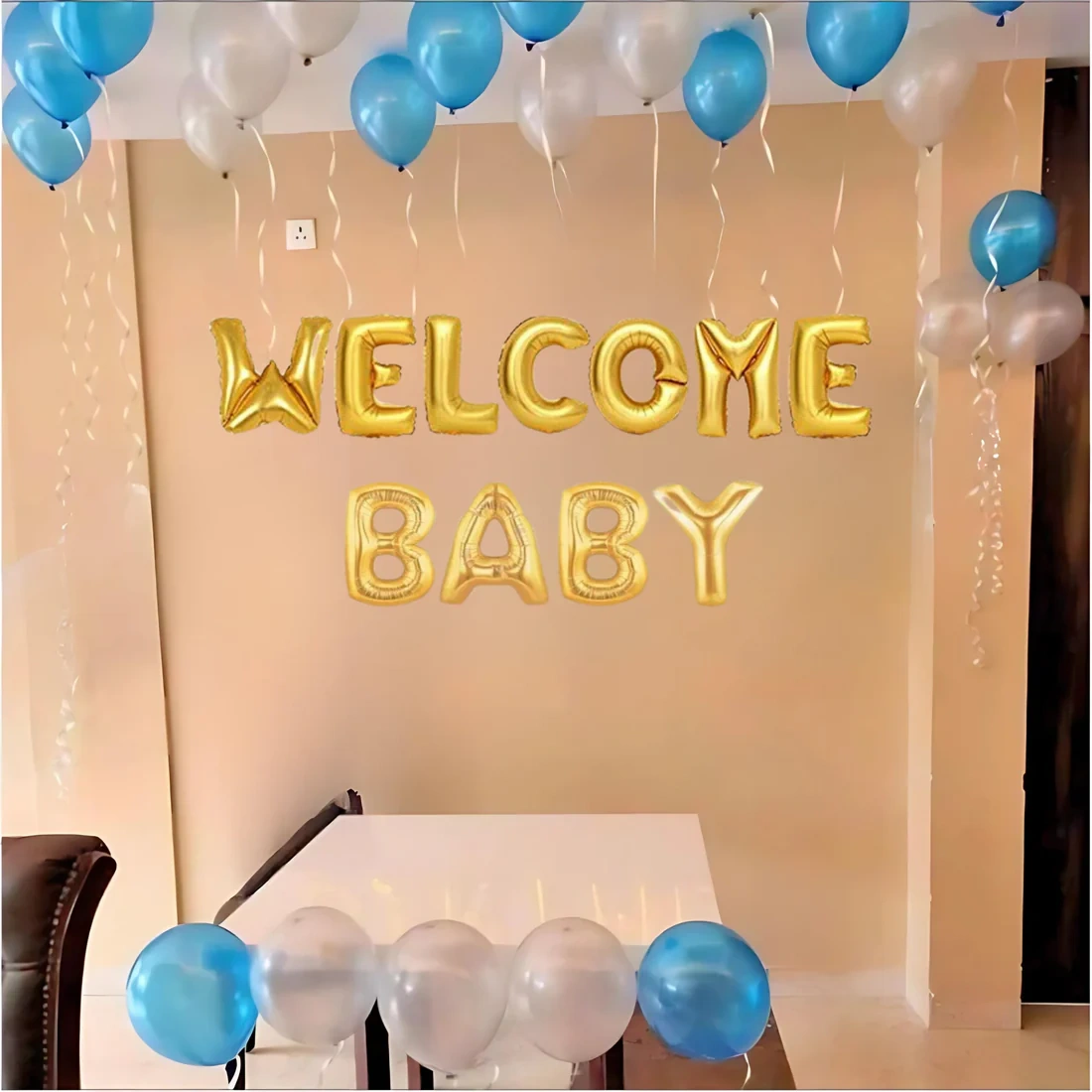 Welcome Home Balloon Decoration for New Born Baby Boy Set