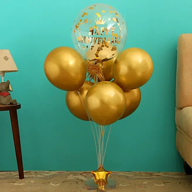 Golden Anniversary Balloon Bouquet Set 
