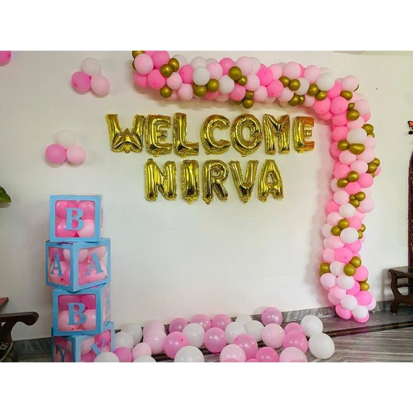 Welcome Baby balloon decoration for girl at home Set