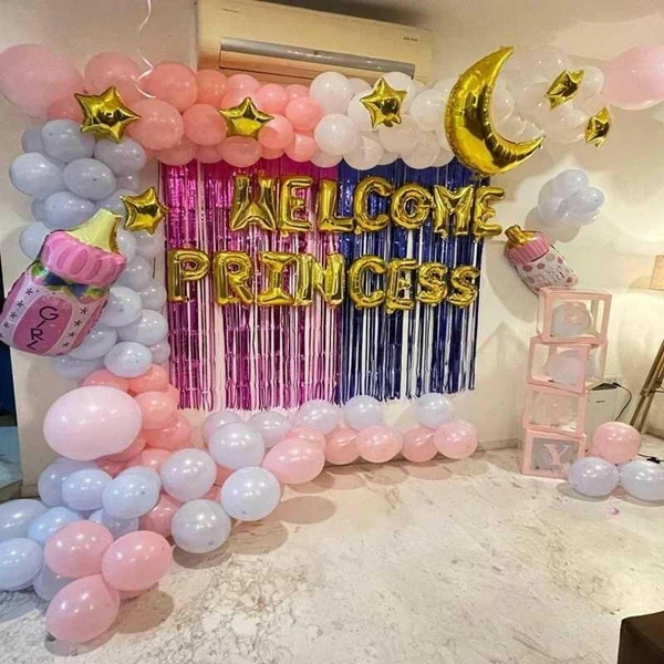 Baby Welcome Balloon Decoration Star & Moon Theme Set 